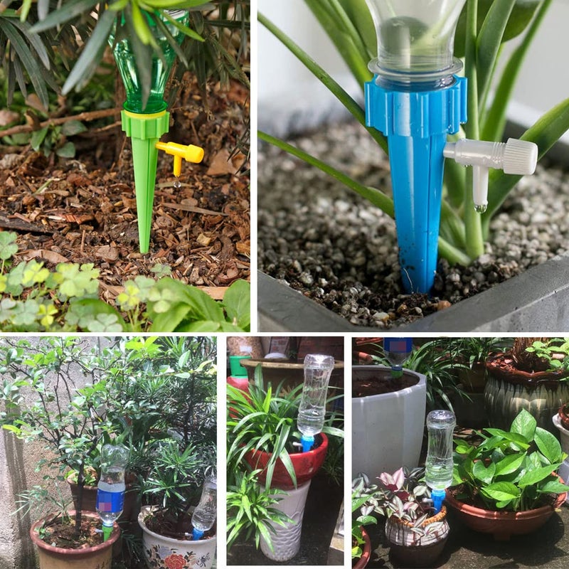MANGOIT Self Plant Watering Spikes 12 Pack Auto Drippers Irrigation Devices Vacation Automatic Plants Water System with Adjustable Control Valve Switch Design for Houseplant, Gardenplant, Officeplant - Image 5